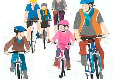 Radfahren Gruppe Illustration
